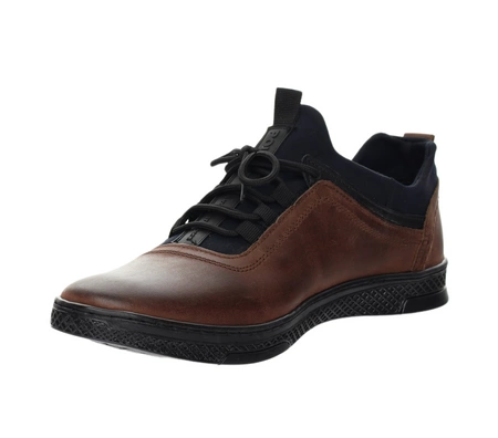 Brązowe skórzane półbuty męskie sportowe adidasy eleganckie POLBUT