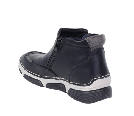 Czarne botki zimowe damskie trzewiki zdrowotne eleganckie i wygodne Haidra