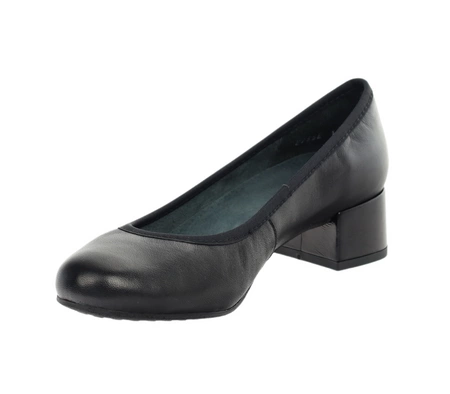 Komfortowe czółenka skórzane na wygodnym obcasie RYŁKO