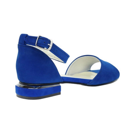 Chabrowe eleganckie sandały płaskie z zakrytą piętą AZALI