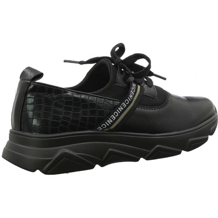 Eleganckie adidasy damskie czarne skórzane sneakersy Jezzi