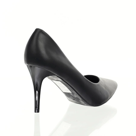 Czarne szpilki z eko skóry klasyczne czółenka na szpilce Seastar