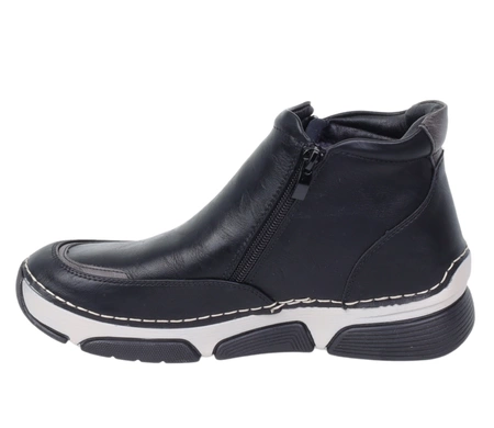 Czarne botki zimowe damskie trzewiki zdrowotne eleganckie i wygodne Haidra