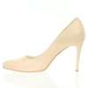 Beżowe szpilki ze skóry licowej buty ślubne Carolina by Azali