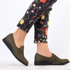 Komfortowe buty damskie ze skóry naturalnej zielone Gino Fabiani