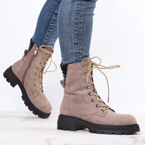 Płaskie zamszowe botki traperki buty zimowe Jezzi