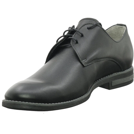 Czarne półbuty męskie skórzane do garnituru McBraun