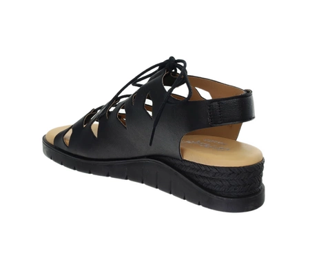 Czarne skórzane sandały damskie jezuski rzymianki Hiszpańskie El Pimpi