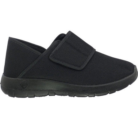 Czarne adidasy damskie na rzep komfortowe półbuty NEWS