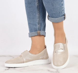 Wsuwane półbuty damskie eleganckie ze skóry naturalnej Jezzi