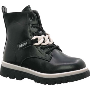 Ocieplane botki dziewczęce zimowe czarne Clibee