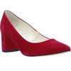 Czerwone czółenka damskie zamszowe na obcasie Massimo Lucchesi