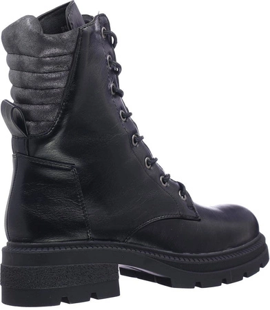 Czarne trapery damskie zimowe glany rokowe Jezzi