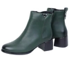 Zielone botki damskie eleganckie na niskim obcasie ocieplane Jezzi