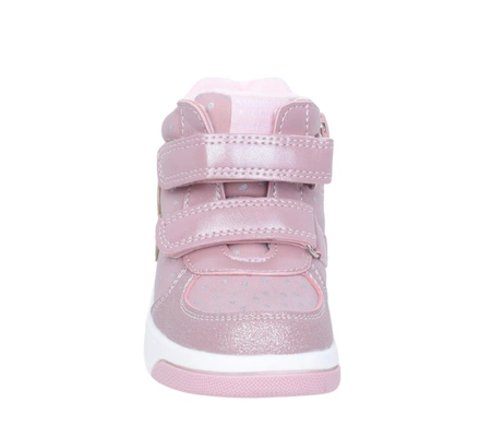 Różowe buty zimowe dla dziewczynki na rzepy ciepłe i tanie American