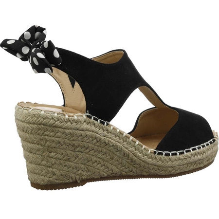 Sandały damskie na słomkowej koturnie Jezzi