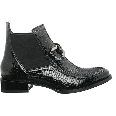 Czarne botki damskie płaskie komfortowe skórzane Massimo Lucchesi 2891