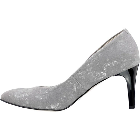 Szare czółenka damskie na szpilce ze skórzaną wkładką Massimo Lucchesi