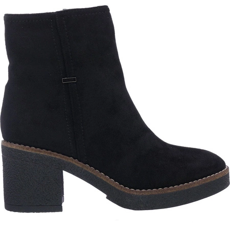 Czarne botki damskie na klocku zamszowe Emma