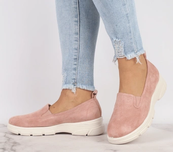 Lekkie półbuty damskie wsuwane sportowe w kolorze brudnego różu Jezzi