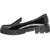 Czarne lordsy damskie lakierowane mokasyny Azali - Polski Produkt