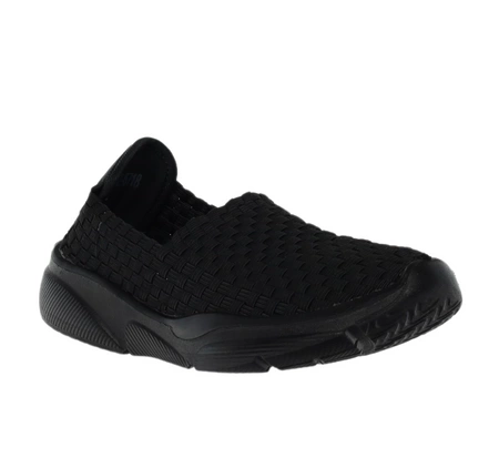 Czarne lekkie tenisówki damskie sportowo-eleganckie plecione NEWS