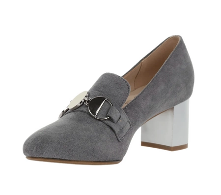 Zamszowe czółenka damskie komfortowe na obcasie Jezzi