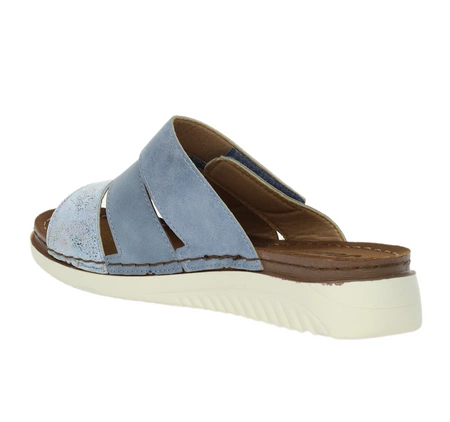 Eleganckie i zdrowotne klapki damskie płaskie na rzepy Jezzi