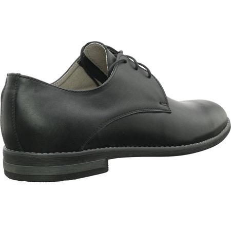 Czarne półbuty męskie skórzane do garnituru McBraun