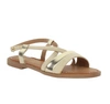 Beżowe płaskie sandały na cienkich paskach Jezzi