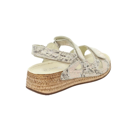 Eleganckie ortopedyczne sandały damskie skórzane na rzepy HELIOS