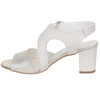 Białe skórzane sandały damskie na wygodnym obcasie ślubne Gino Fabiani