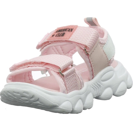 Modne sandały dziewczęce pudrowy róż American Club Rl32/21