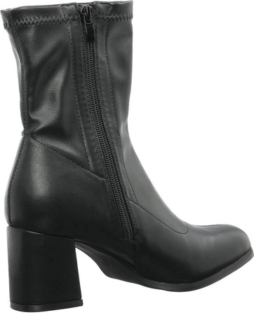 Czarne botki damskie na obcasie wiosenne przejściowe Jezzi