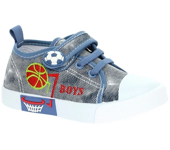Trampki dla chłopca na rzepy pantofle z piłką American Club