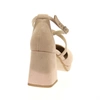 Beżowe zamszowe sandały na klocku z zakrytymi palcami Anna od Azali