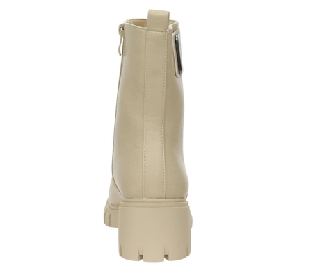 Eleganckie botki zimowe damskie na niskim klocku Jezzi