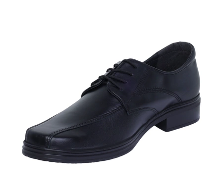 Czarne skórzane buty garniturowe kościelne męskie komfortowe Łukbut