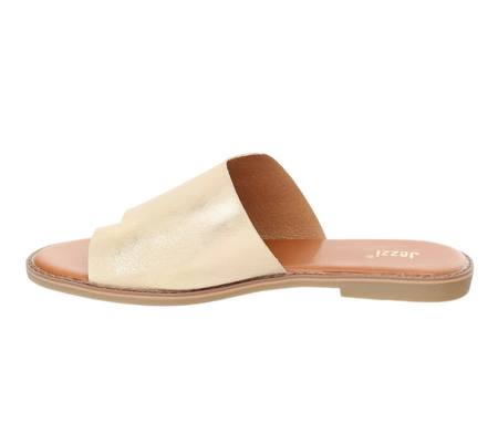 Złote klapki japonki damskie eleganckie Jezzi