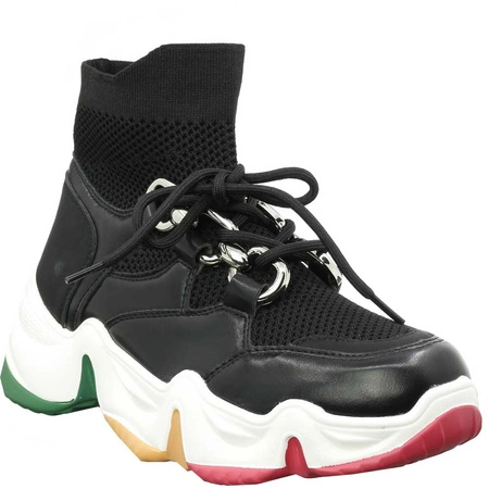 Kolorowe sneakersy ze skarpetą botki sportowe damskie