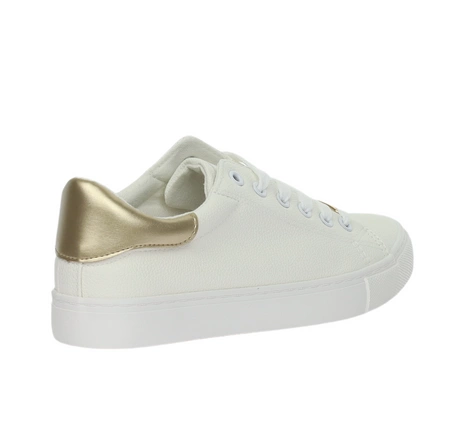 Białe tanie adidasy damskie trampki z eko skóryNEWS