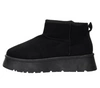 Czarne zamszowe botki niskie na platformie EMU śniegowce mukluki- rozmiarówka zaniżona