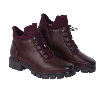 Bordowe buty zimowe damskie na zamek eleganckie i wygodne Jezzi
