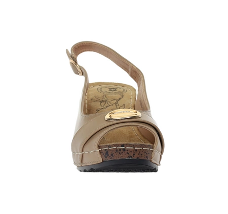 Lekkie sandały damskie na korkowej koturnie szyte Jezzi