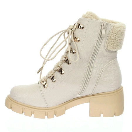 Traperki ocieplane z futerkiem na klocku Jezzi