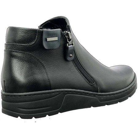 Czarne półbuty botki skórzane damskie Gino Fabiani