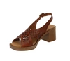 Brązowe skórzane sandały damskie na obcasie drewnianym Hiszpańskie El Pimpi
