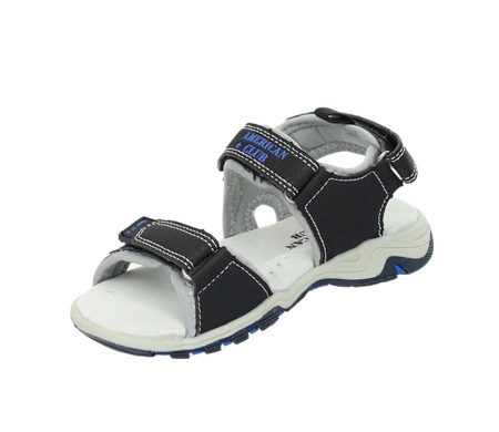 Wytrzymałe sandały chłopięce na rzepy skórzana wkładka American Club