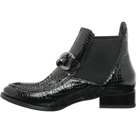 Czarne botki damskie płaskie komfortowe skórzane Massimo Lucchesi 2891