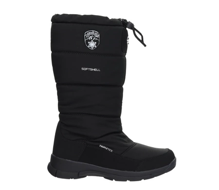 Czarne wysokie śniegowce damskie na zamek ze ściągaczem American Club